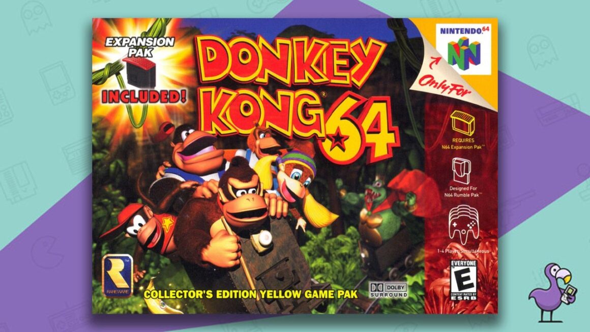 Melhores jogos Donkey Kong - arte da capa do jogo Donkey Kong 64
