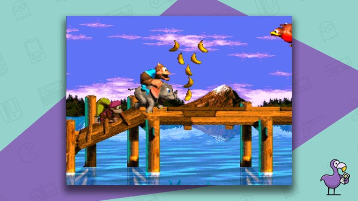 Donkey Kong Country 3 Dixie Kongs Double Trouble Game Case Cover Art SNES Best Donkey Kong Games